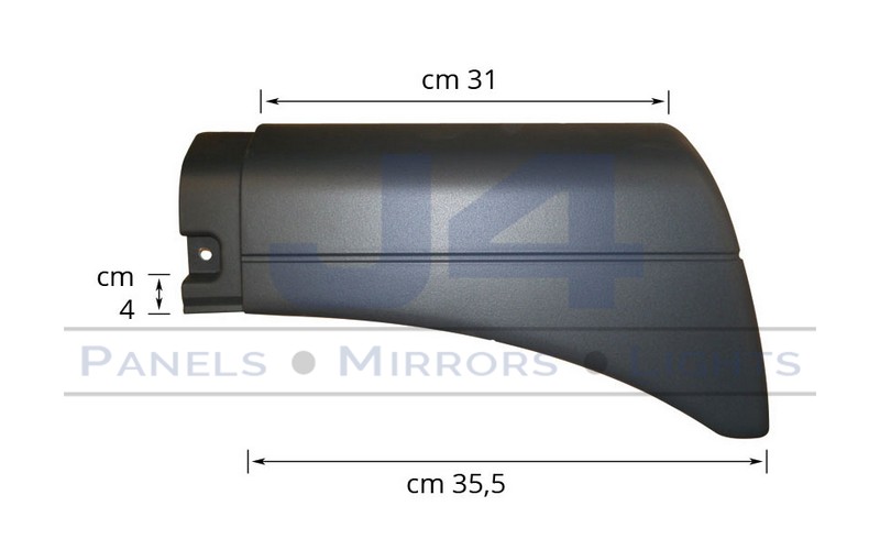 MN1024 - RH MUDGUARD EXTENSION SHORT (36cm with CUT OUT) - J4 Body ...