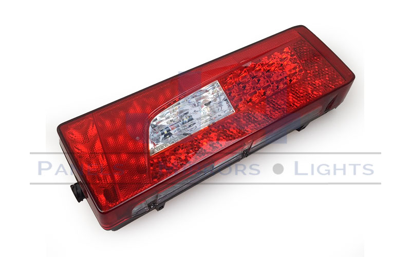 LED rear combination lamp 6 function 24V, Scania original*, 350x130mm, 7 pol  connector, RIGHT, G
