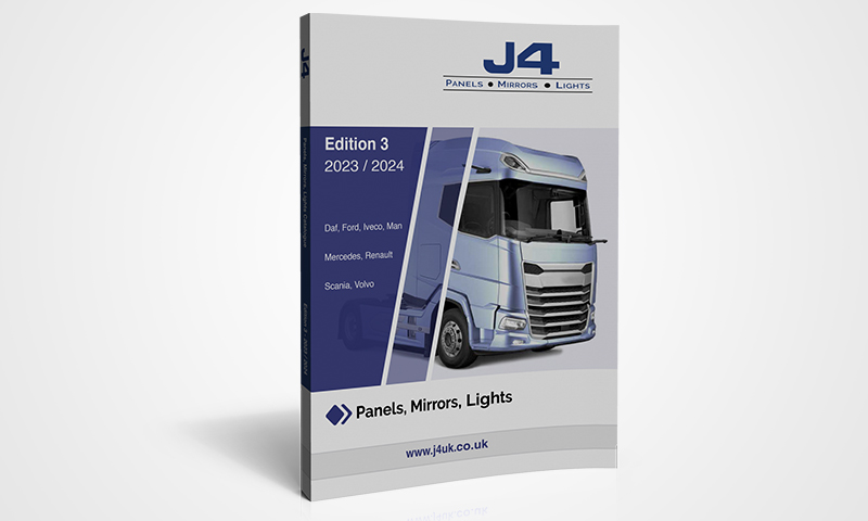 J4 Panel Mirrors Lights Catalogue 2023 / 2024 Daf Iveco Man Mercedes Renault Scania Volvo Body Panels PDF